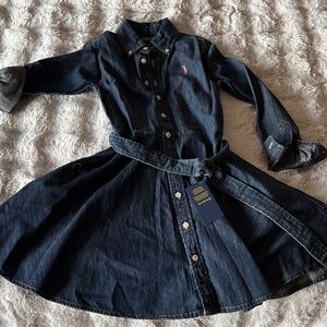 NWT girls polo denim dress